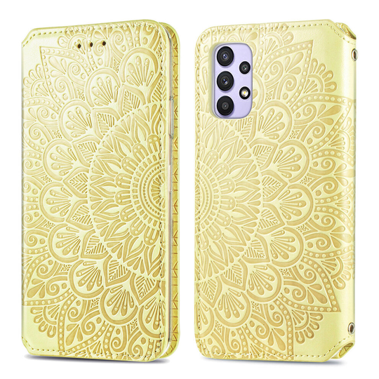 Samsung Galaxy A32 4G Case Flip Wallet Cover TPU Magnetic Yellow