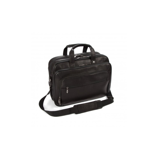 Falcon Colombian Leather 15" Laptop Briefcase - FI6703 Black