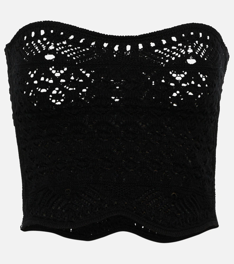 Crocheted virgin wool bustier