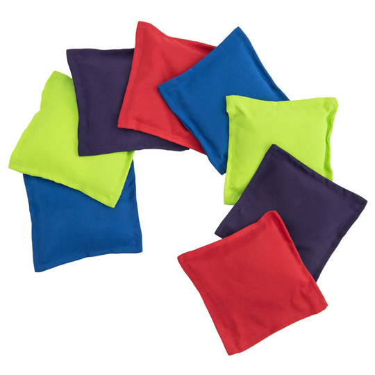 (Pack of 8) Colourful Juggling Bean Bags Packs Toss Fun Games Throwing Catching Garden Playground