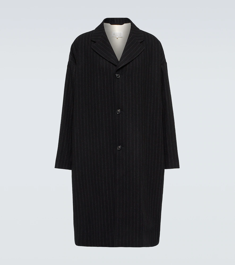Pinstriped wool coat