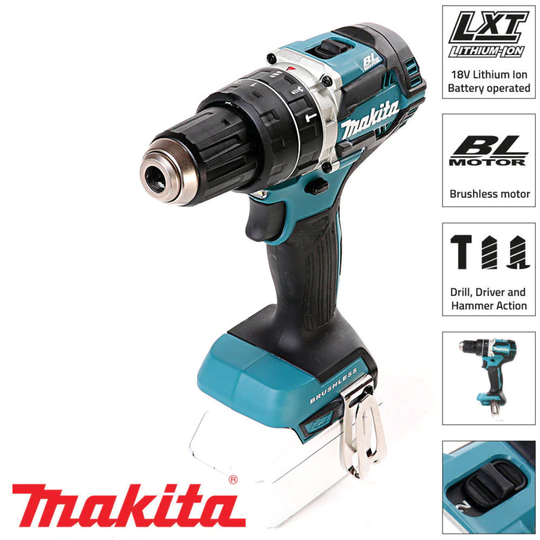Makita DHP484RTJ 18V LXT Brushless 2-Speed Combi Drill Body Only Version - No Ba
