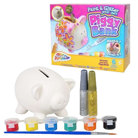 Paint & Glitter your own Piggy Money Box - Christmas Gift Age 5+