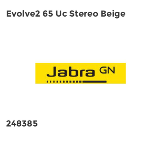 Jabra Evolve2 65 Uc Stereo Beige