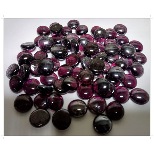 (Plum Purple) 100 Glass Pebbles 20mm (approx 450g)