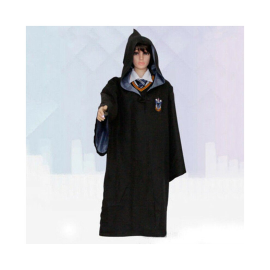 (Dark Blue, Adults XL) Harry Potter Gryffindor Hogwarts Cape Cloak Halloween Cosplay Party Costume Suit