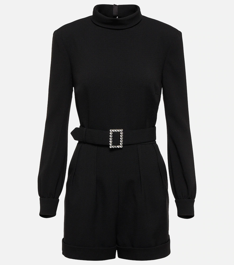 Belted sablé playsuit