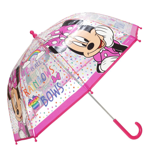 Disney Junior Kids' Pink Minnie Stick Umbrella