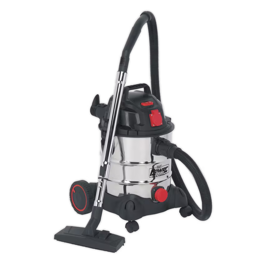 Sealey Vacuum Cleaner Industrial 20L 1400W/230V Stainless Drum Auto Start