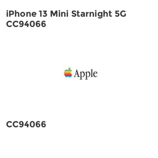 Apple iPhone 13 Mini Starnight 5G CC94066