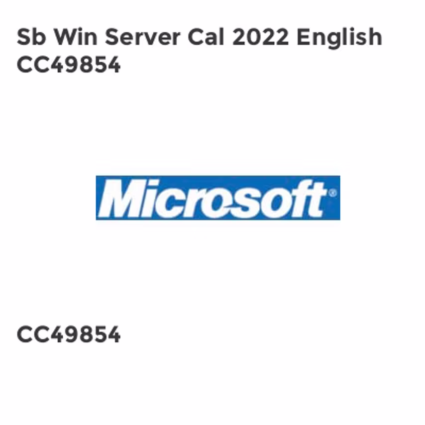 Microsoft Sb Win Server Cal 2022 English CC49854