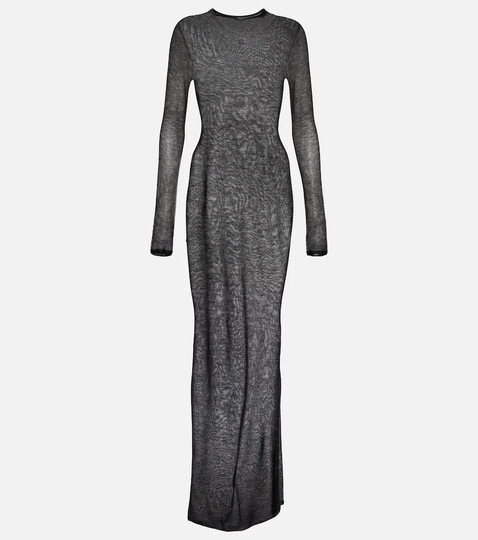 Semi-sheer maxi dress