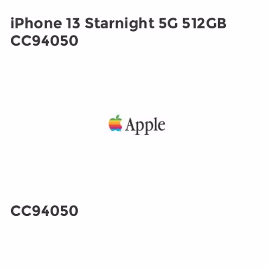 Apple iPhone 13 Starnight 5G 512GB CC94050