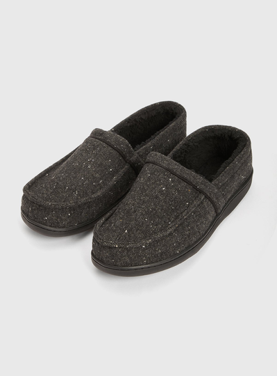 Black Fleck Full Slippers - 7