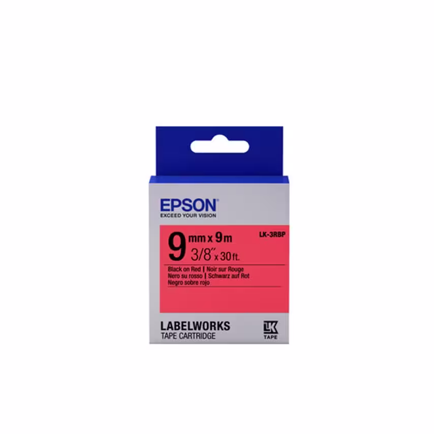 Epson Tape - Lk-3Rbp Pastel Blk-/Red- you get 12