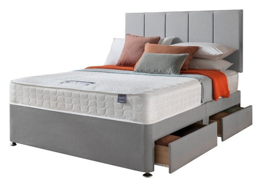 Silentnight Hatfield Memory 4 Drawer Double Divan - Grey