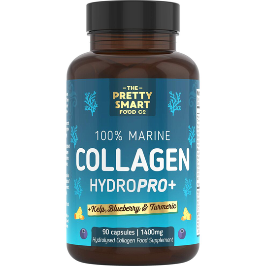 Powerful Marine Collagen Tablets-Boosted with Hyaluronic Acid,Biotin&Blueberry-1400MGComplex-Hydrolysed Type1-Vitamin C, E, B2, B7&Minerals-90Capsules