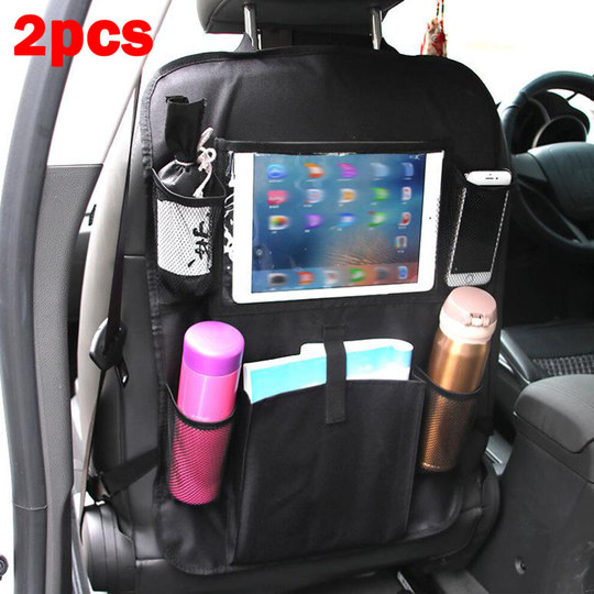 Car Back Seat Organiser pad Tablet Storage Kick Mats Kids Toys Bag