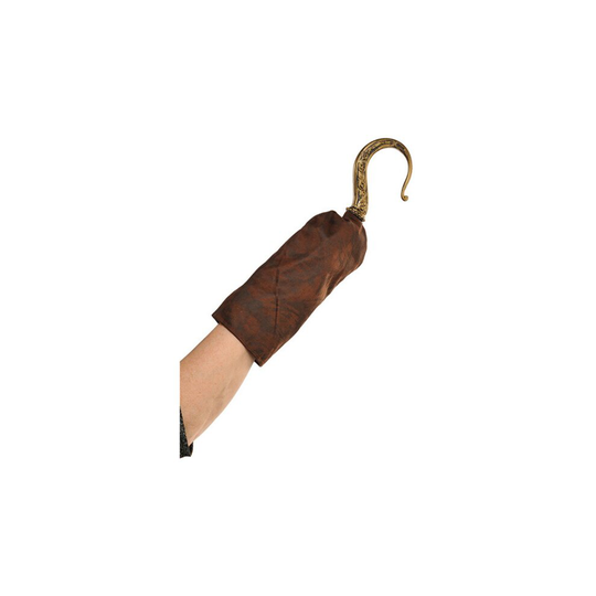 pirate hook 29 cm textile brown/gold one-size