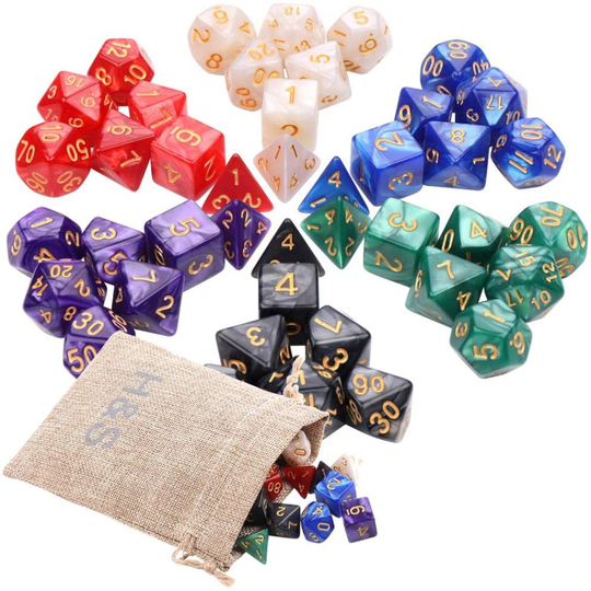 H&S DND Dungeons and Dragons Dice Set 7 Sided Polyhedral 42pcs Game