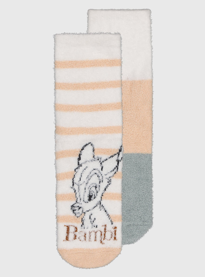 Disney Bambi White Stripe Socks 2 Pack - 4-8