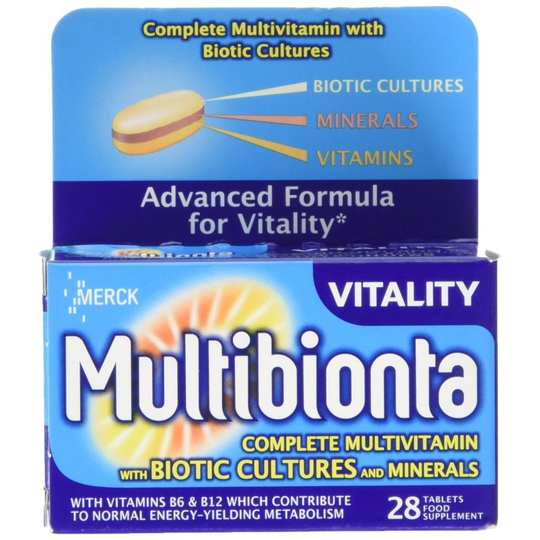 Seven Seas Multibionta Vitality, Multivitamin with Biotic Cultures, 28 Tablets