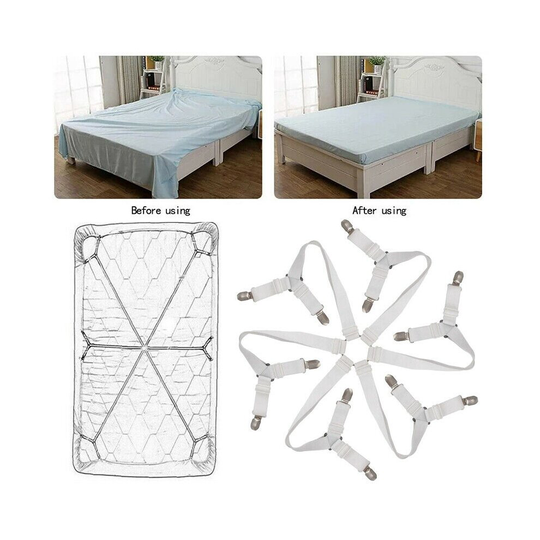 Crisscross Bed Sheet Clips Mattress Holder Straps Fastener Suspender