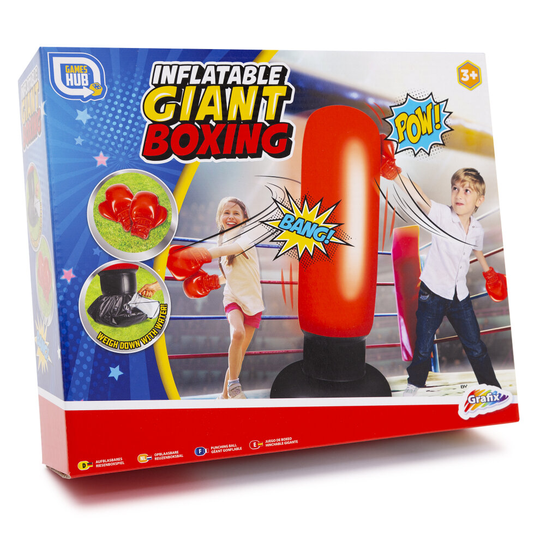 Games Hub Inflatable Giant Boxing Set Children Gloves and Punch Bag Garden Game