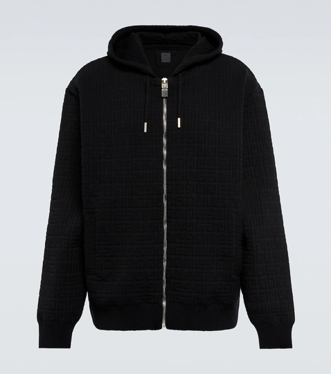 4G jacquard wool-blend zip-up hoodie