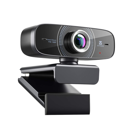 Vitade HD 1080P Webcam for PC with Dual Built-in Microphones, Fixed Focus Streaming Webcam for Mac Windows Laptop Gaming Xbox Skype OBS Twitch Youtube
