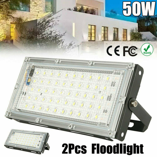 2Pcs 50W LED Flood Light Garden Outdoor Security Landscape Spotlight