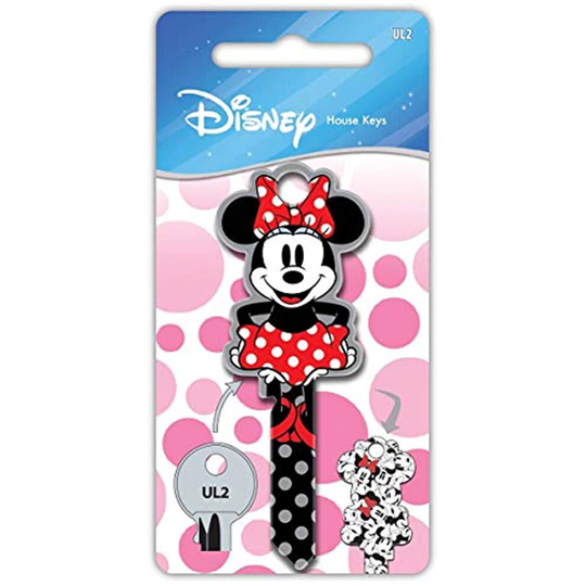 Disney Minnie Mouse Shaped Licensed Universal 6 Pin Cylinder Key Blank