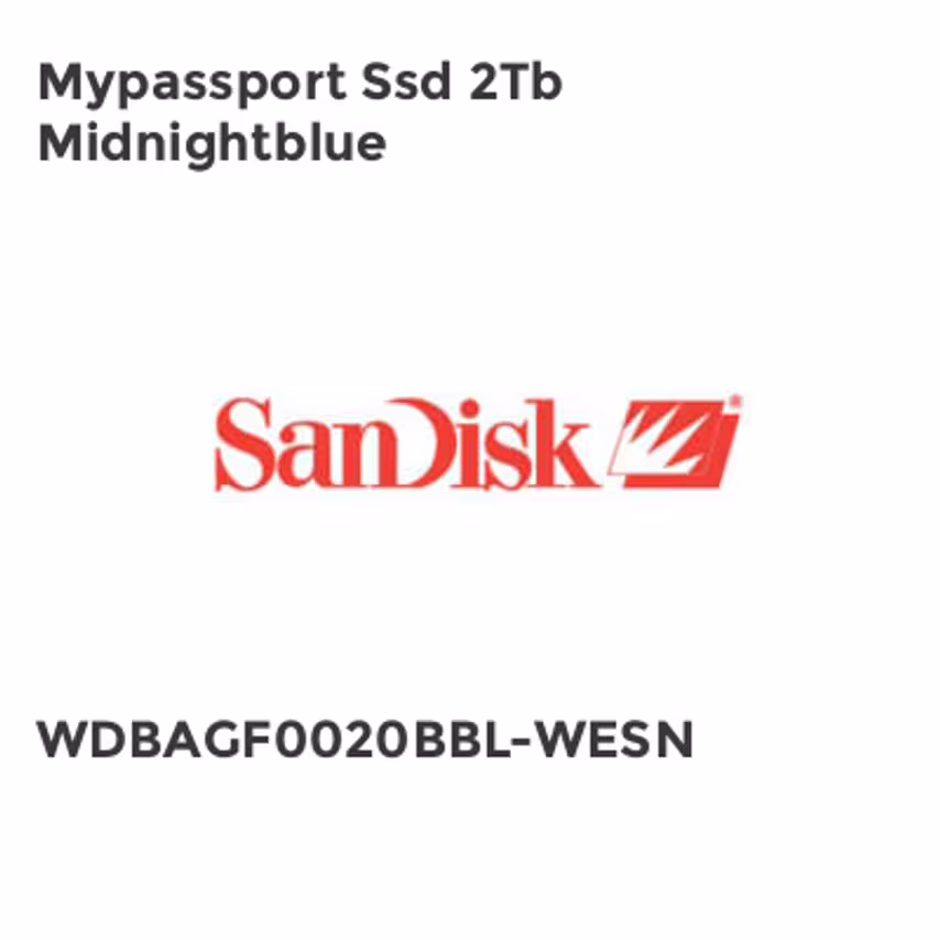 Sandisk Mypassport Ssd 2Tb Midnightblue