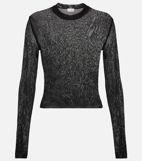 Ribbed-knit top