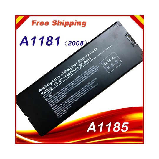 Black Laptop battery A1185 for Apple MacBook 13" A1181 FOR MacBook 13