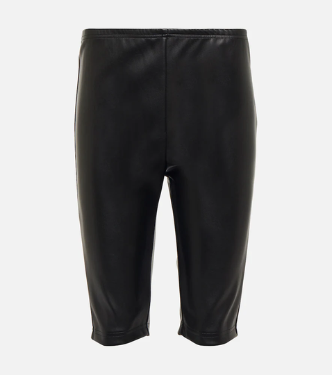 Faux leather biker shorts