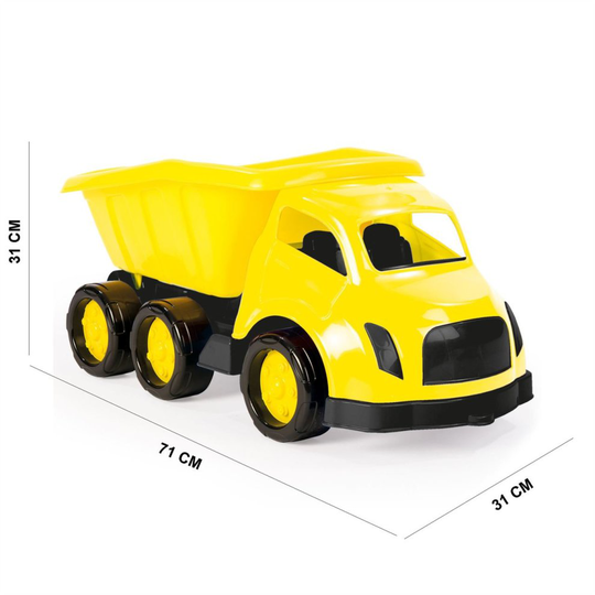 Dolu Yellow Giant Push Along Maxi Dumper Sandpit Toy Truck for Kids - 71 CM Long