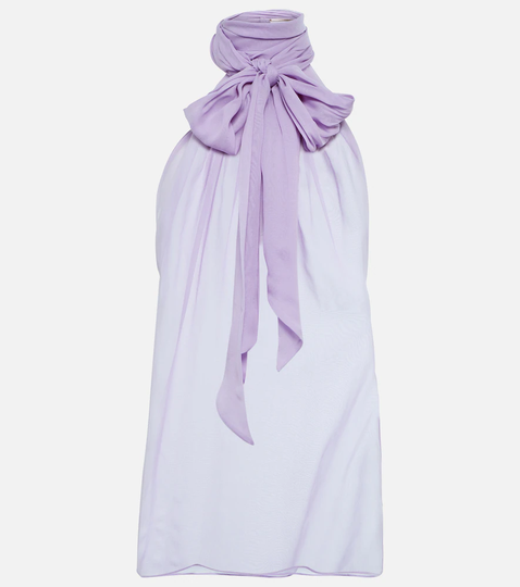 Silk-chiffon top