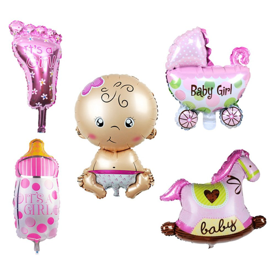 5PC BABY SHOWER BALLOONS PINK