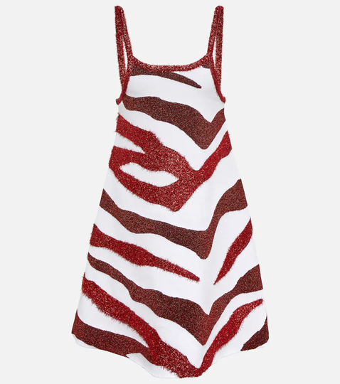 Zebra-print tinsel minidress