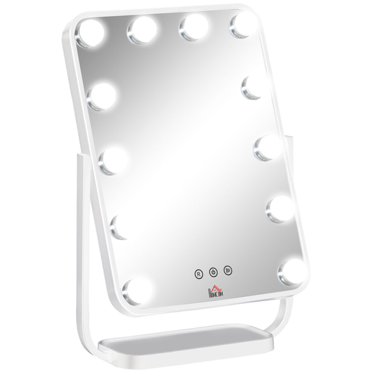 HOMCOM Hollywood Vanity Mirror with Dimmable LED Bulb, Memory Function
