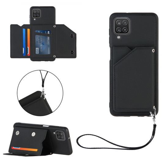 Case with strap for Samsung Galaxy A12 Black
