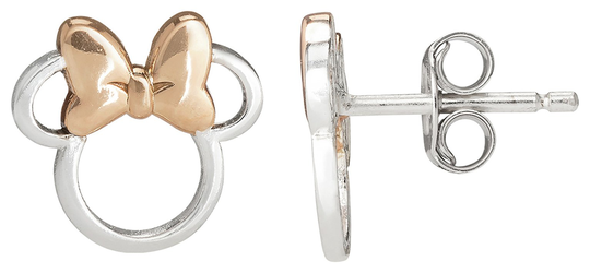 Disney Kid's Sterling Silver Minnie Head Stud Earrings