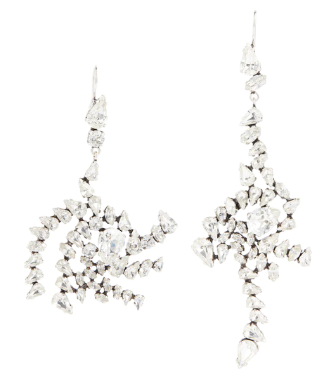 Spiral rhinestone drop earrings
