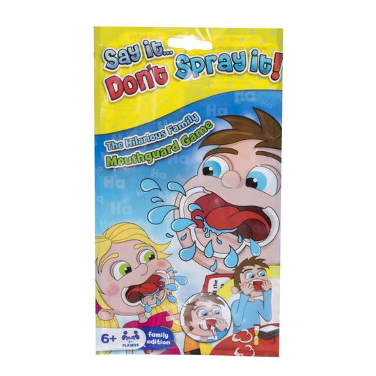 Say It Don't Spray It - The Hilarious Speak Out Mouthpiece Mouthguard Board Game - Family Edition Travel Pack