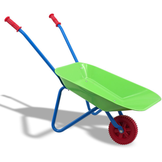 The Magic Toy Shop Childs Wheelbarrow Garden Toy Kids Metal Play Wheel Barrow Outdoor Toy