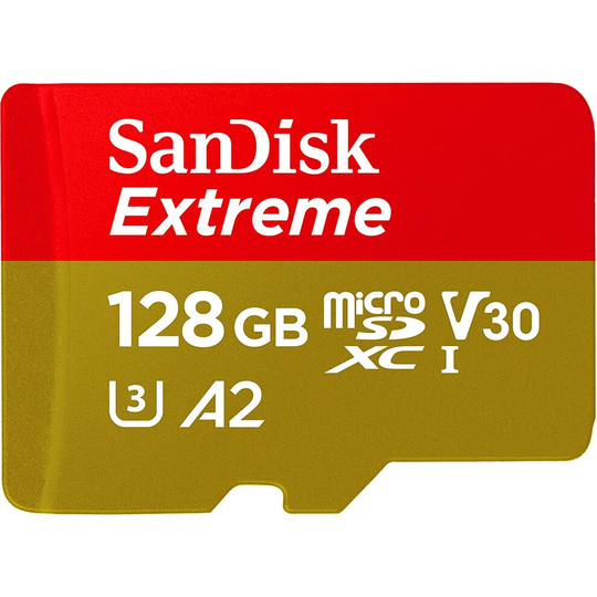 SanDisk Extreme 128 GB microSDXC Memory Card + SD