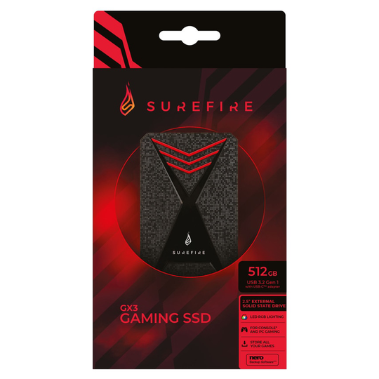 SureFire GX3 Gaming SSD 3.2 512GB Black