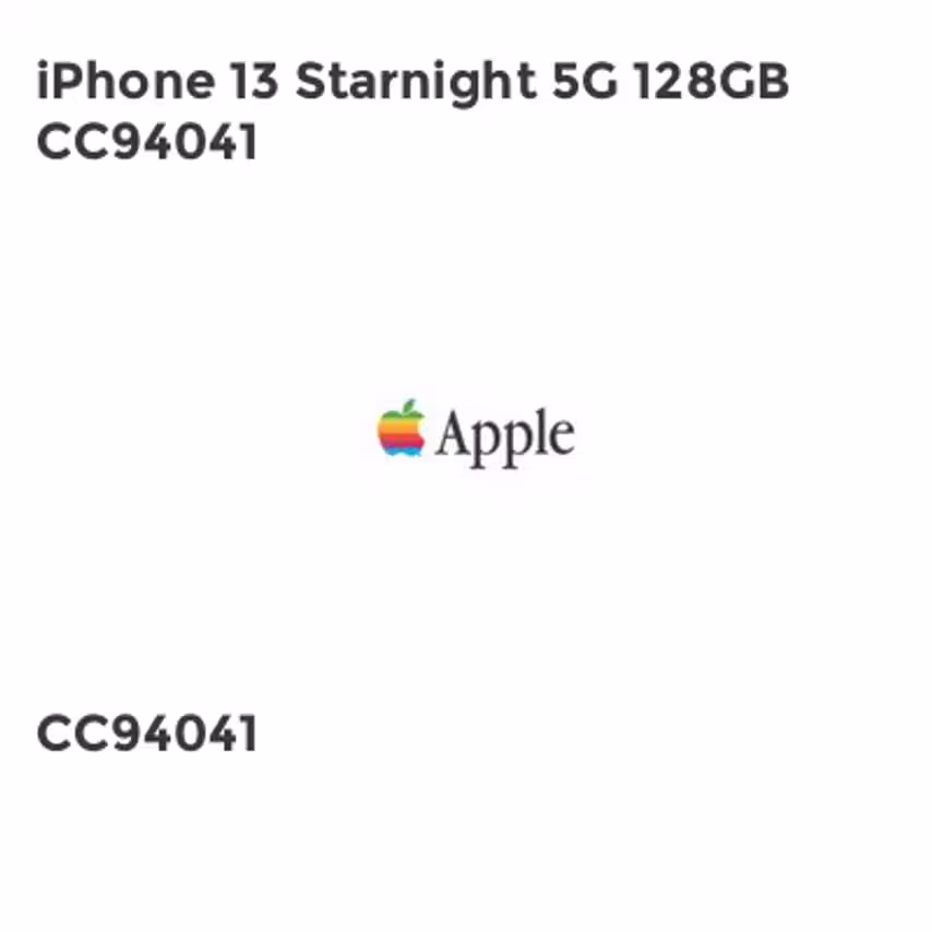 Apple iPhone 13 Starnight 5G 128GB CC94041