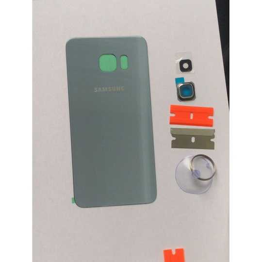 (Silver, S6 Edge Plus) Samsung Galaxy S6 S6 Edge S6 Plus Back Glass Battery Replacement Case Lens